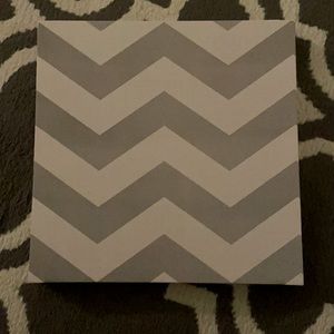 Grey and white chevron wall hanging